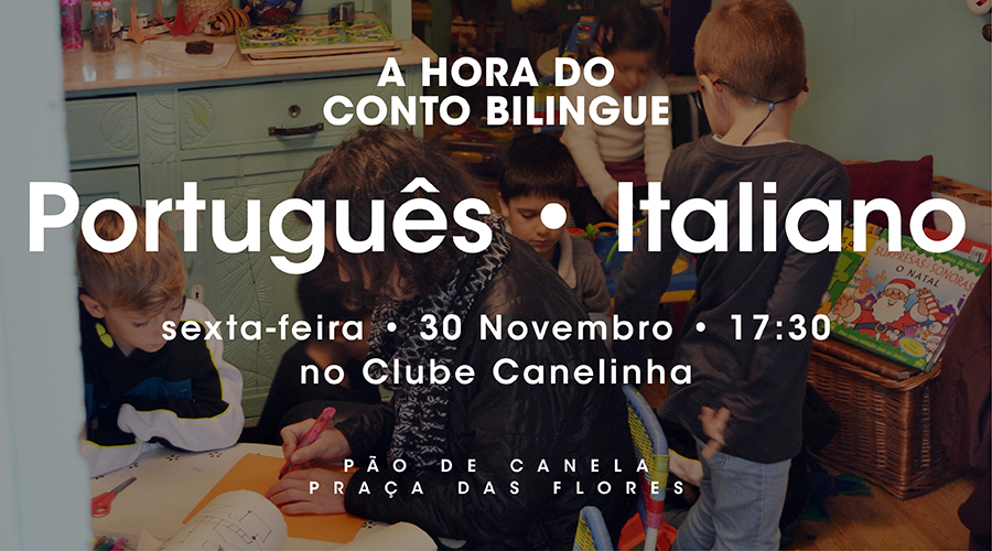 A Hora do Conto Bilingue, Português-Italiano, no Clube Canelinha